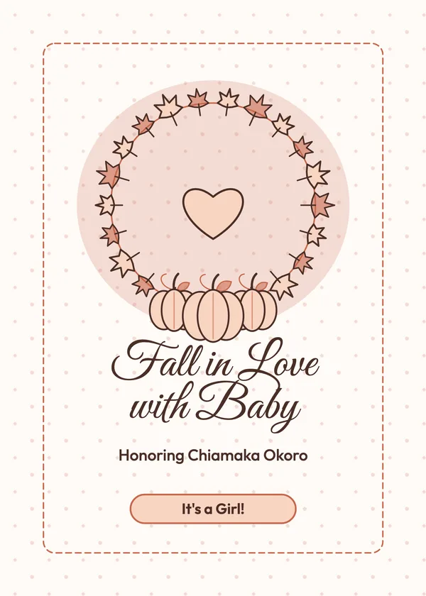 Fall in Love — Little Pumpkin baby shower invitation