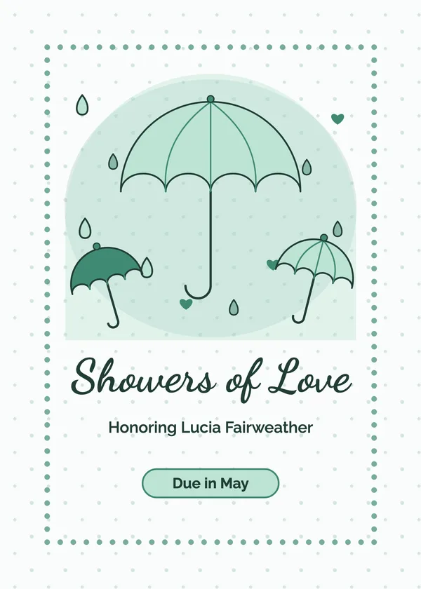 Showers of Love — Spring Showers & Sunshine baby shower invitation