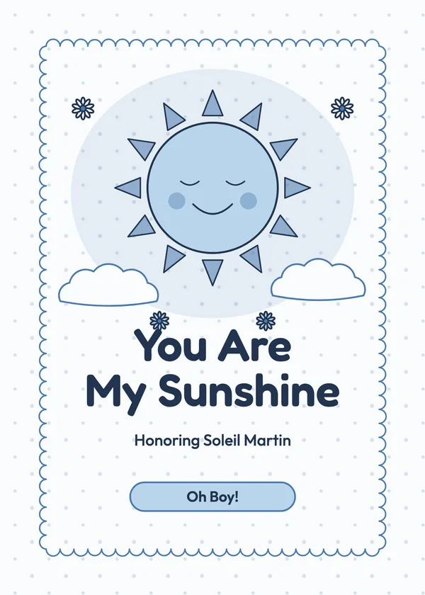 My Sunshine — Spring Showers & Sunshine baby shower invitation