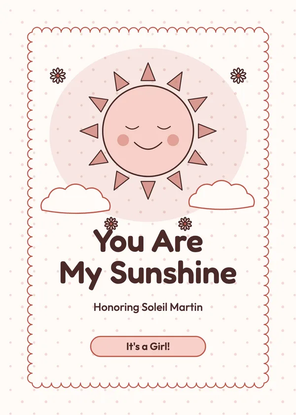 My Sunshine — Spring Showers & Sunshine baby shower invitation