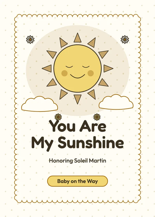 My Sunshine — Spring Showers & Sunshine baby shower invitation