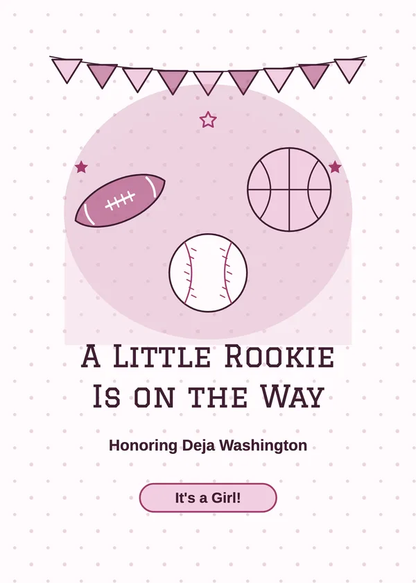 Little Rookie — Little Rookie baby shower invitation