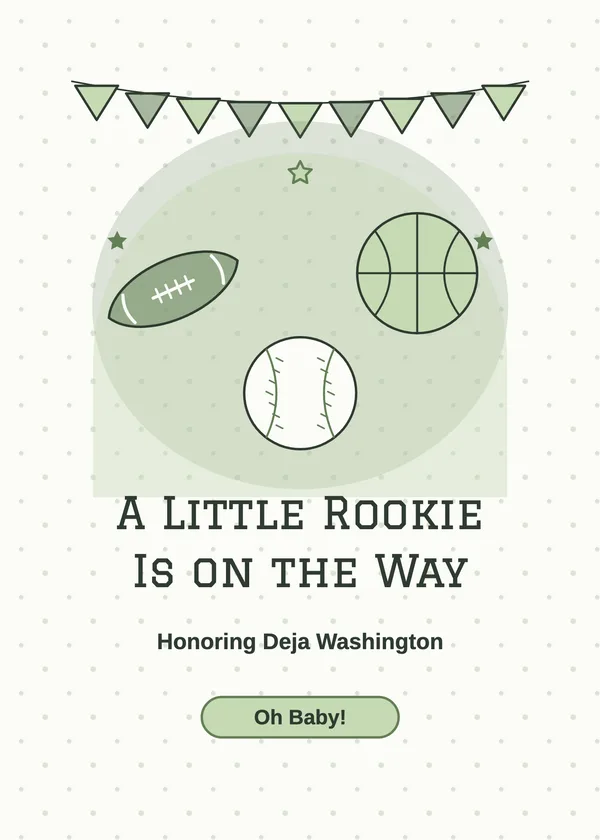 Little Rookie — Little Rookie baby shower invitation