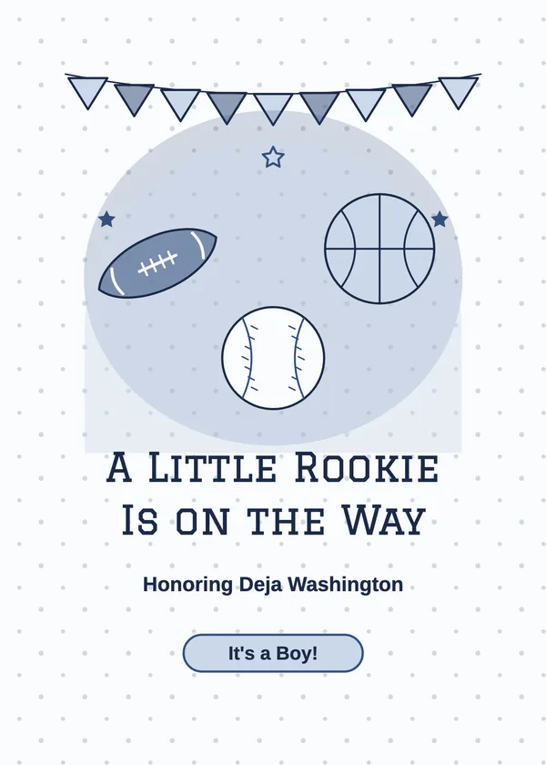Little Rookie — Little Rookie baby shower invitation
