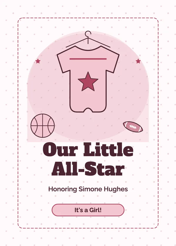 Little All-Star — Little Rookie baby shower invitation