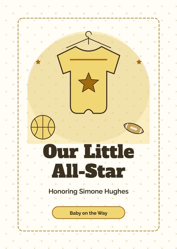 Little All-Star — Little Rookie baby shower invitation