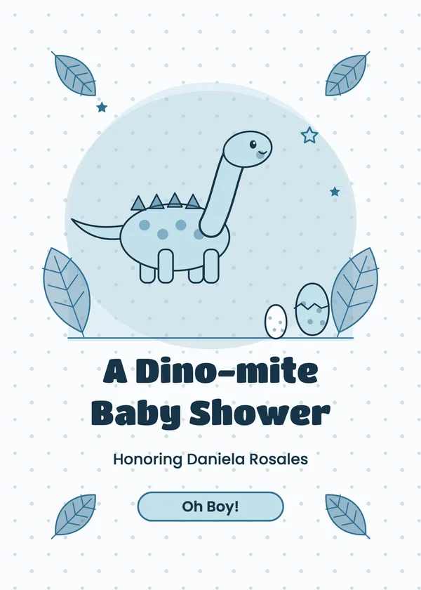 Dino-mite — Little Dino baby shower invitation