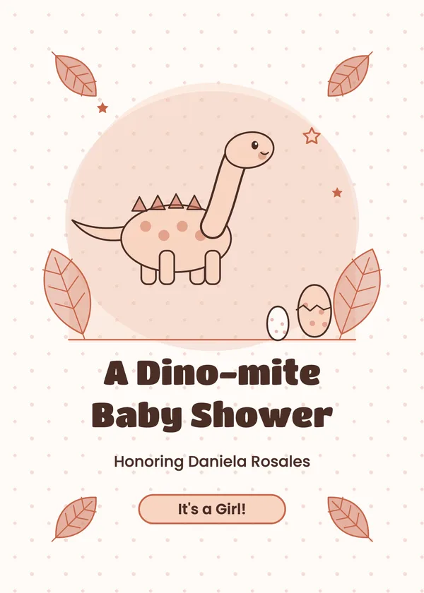 Dino-mite — Little Dino baby shower invitation
