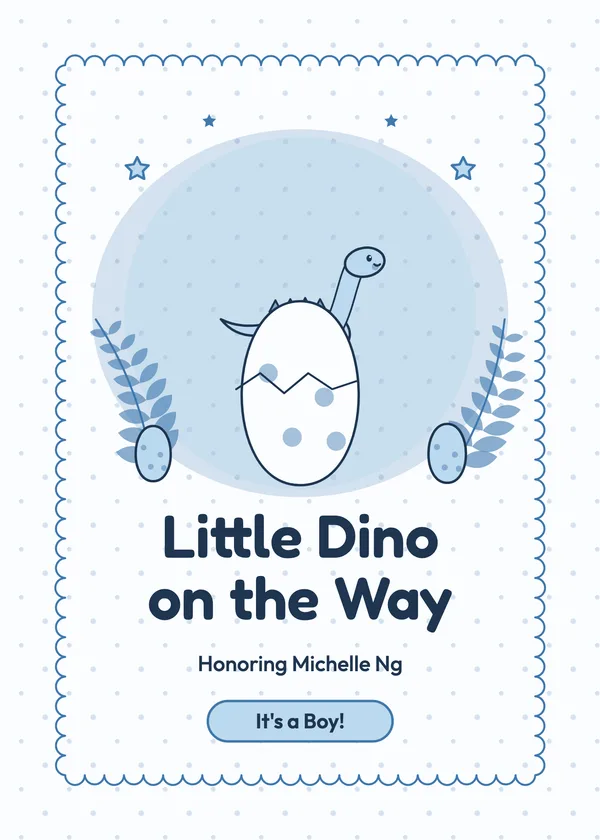 Hatchling — Little Dino baby shower invitation