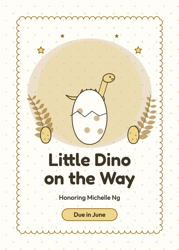 Hatchling — Little Dino baby shower invitation