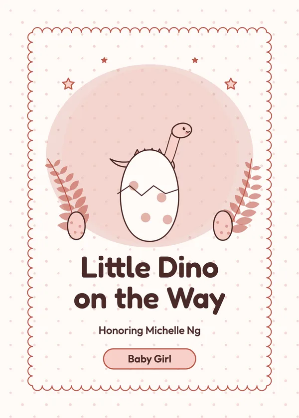 Hatchling — Little Dino baby shower invitation