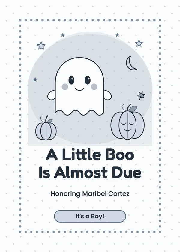 Little Boo — Little Boo baby shower invitation