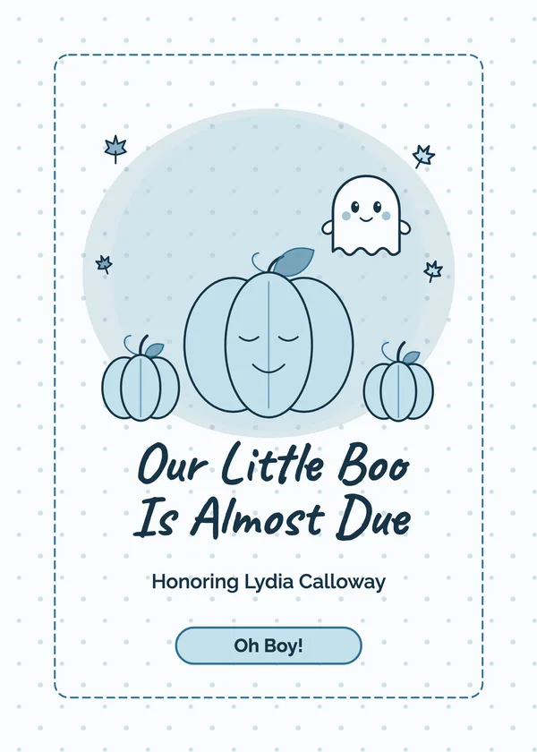 Pumpkin Patch Boo — Little Boo baby shower invitation