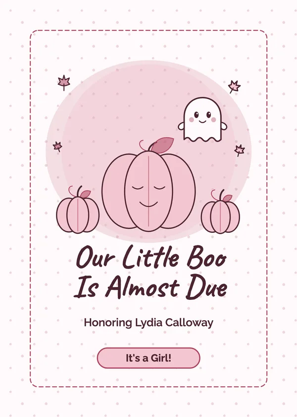Pumpkin Patch Boo — Little Boo baby shower invitation
