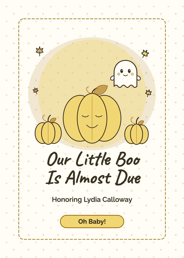 Pumpkin Patch Boo — Little Boo baby shower invitation