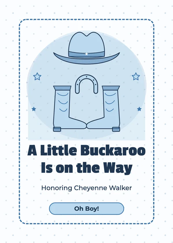 Little Buckaroo — Little Cowboy baby shower invitation