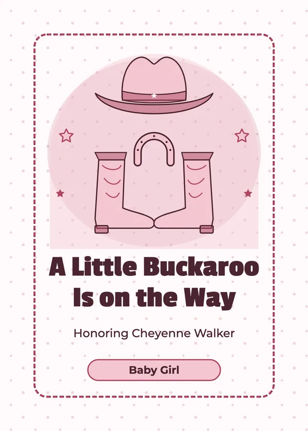 Little Buckaroo — Little Cowboy baby shower invitation