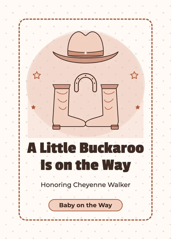 Little Buckaroo — Little Cowboy baby shower invitation