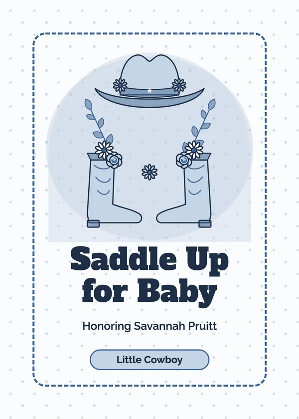 Western Floral — Little Cowboy baby shower invitation