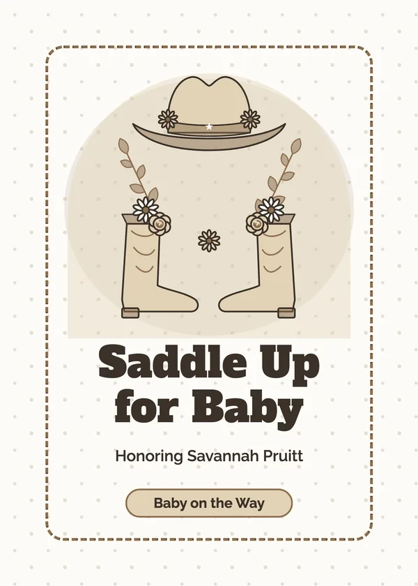 Western Floral — Little Cowboy baby shower invitation