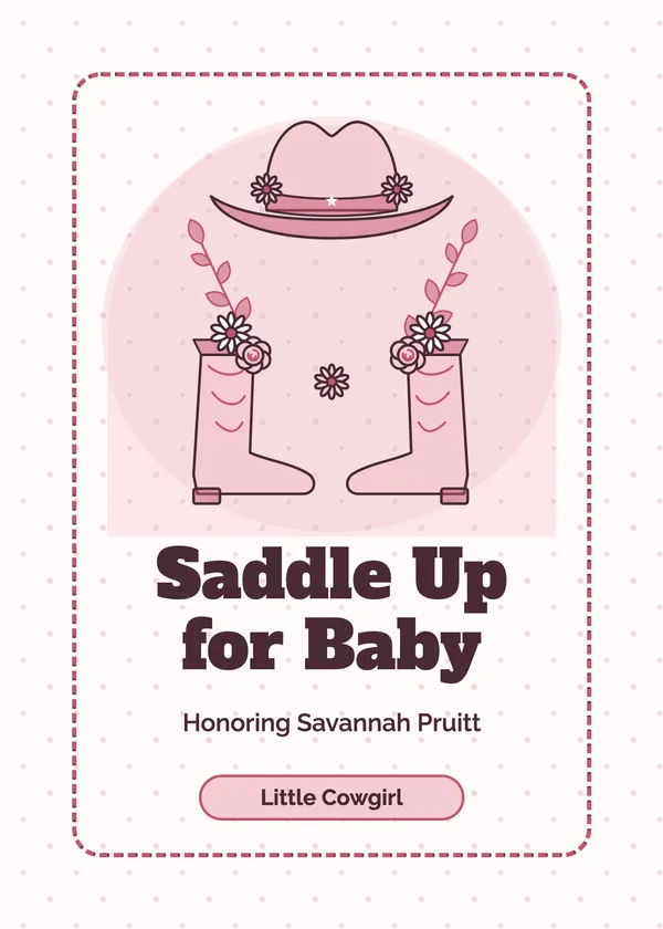 Western Floral — Little Cowboy baby shower invitation