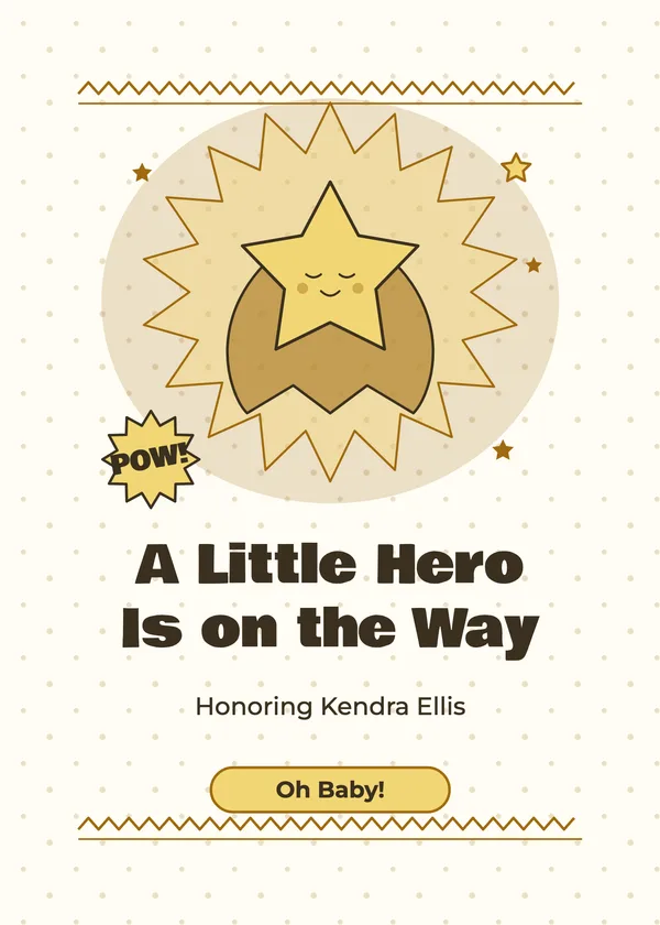 Little Hero — Little Superhero baby shower invitation