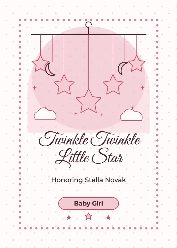 Twinkle Mobile — Twinkle Little Star baby shower invitation