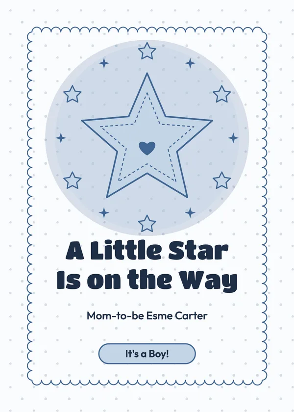 Little Star — Twinkle Little Star baby shower invitation