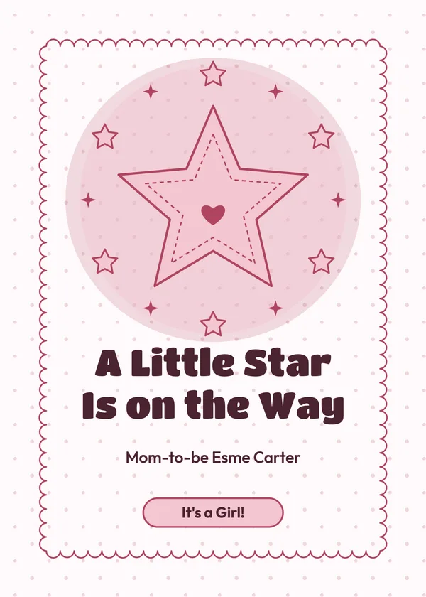 Little Star — Twinkle Little Star baby shower invitation