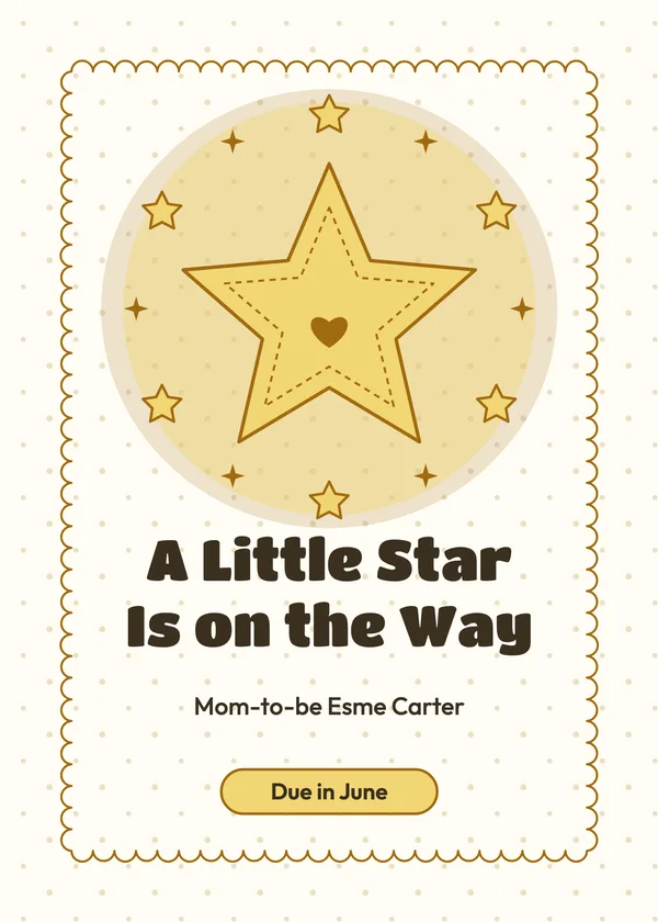 Little Star — Twinkle Little Star baby shower invitation