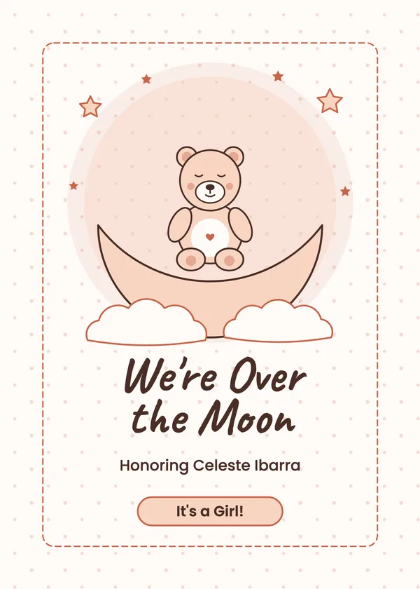 Over the Moon — Over the Moon baby shower invitation