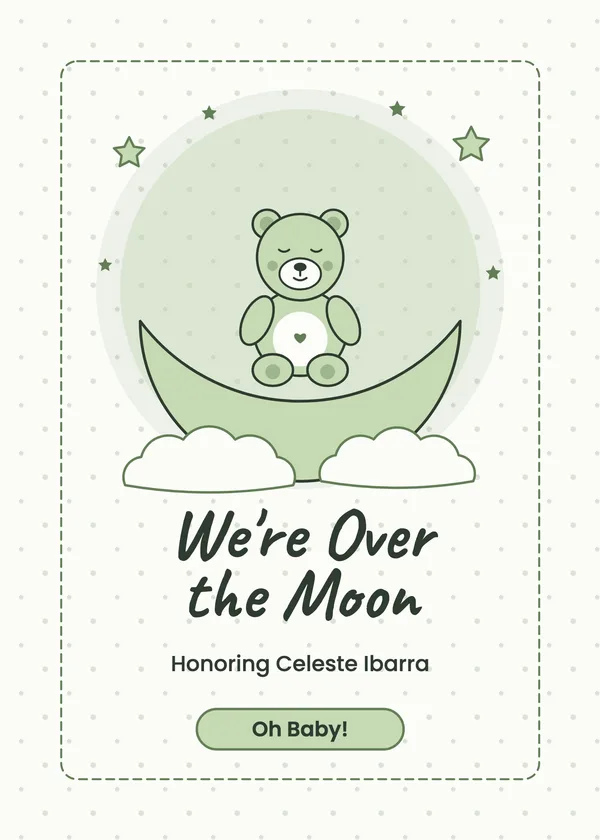 Over the Moon — Over the Moon baby shower invitation