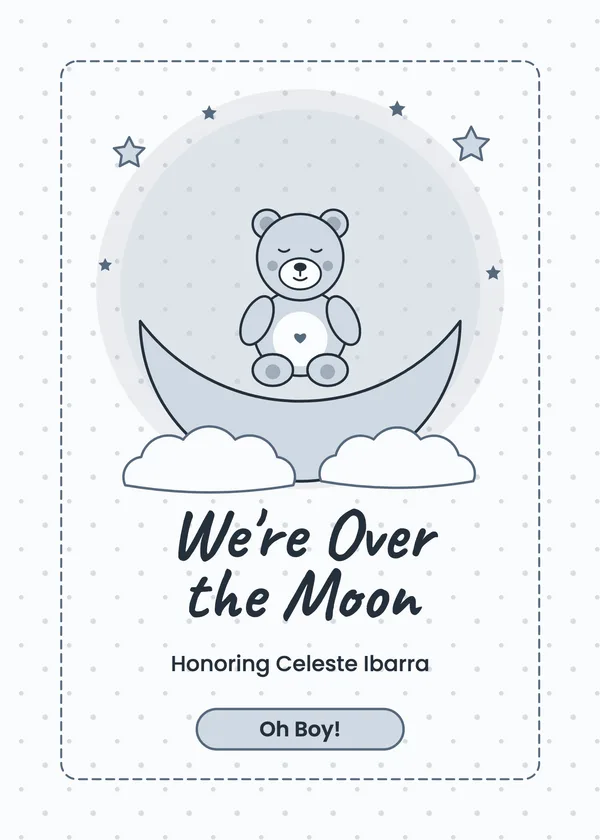 Over the Moon — Over the Moon baby shower invitation