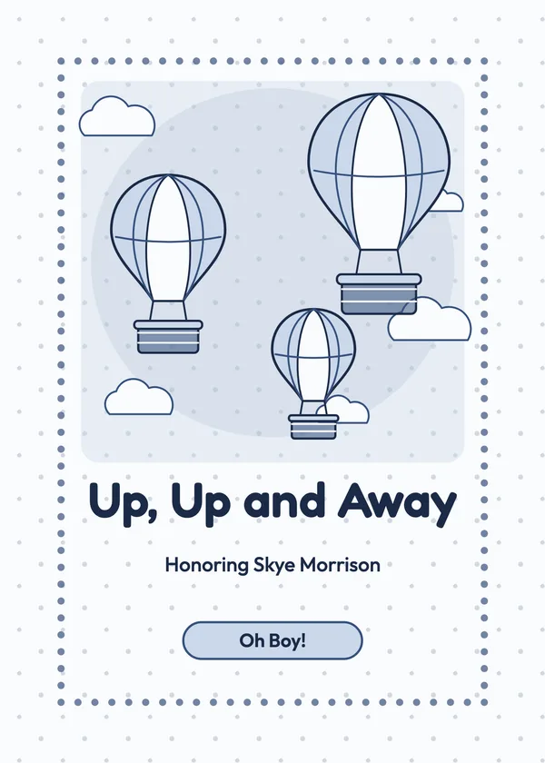 Up, Up and Away — Hot Air Balloon baby shower invitation