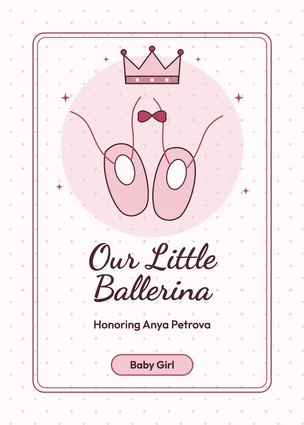 Ballet Slippers — Tutu & Ballerina baby shower invitation