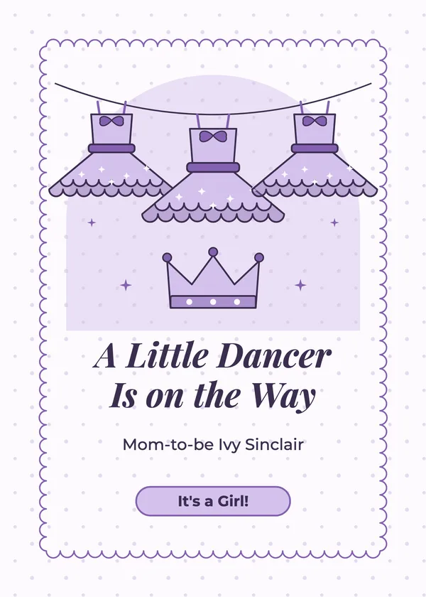 Tutu Line — Tutu & Ballerina baby shower invitation