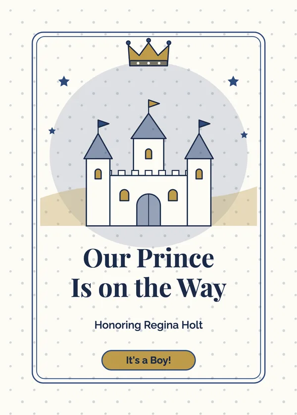 Prince Castle — Little Prince & Princess baby shower invitation