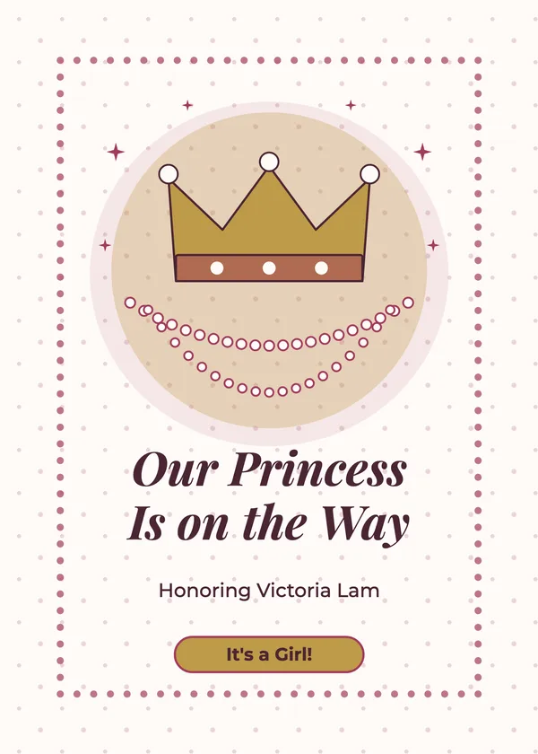 Princess Pearls — Little Prince & Princess baby shower invitation