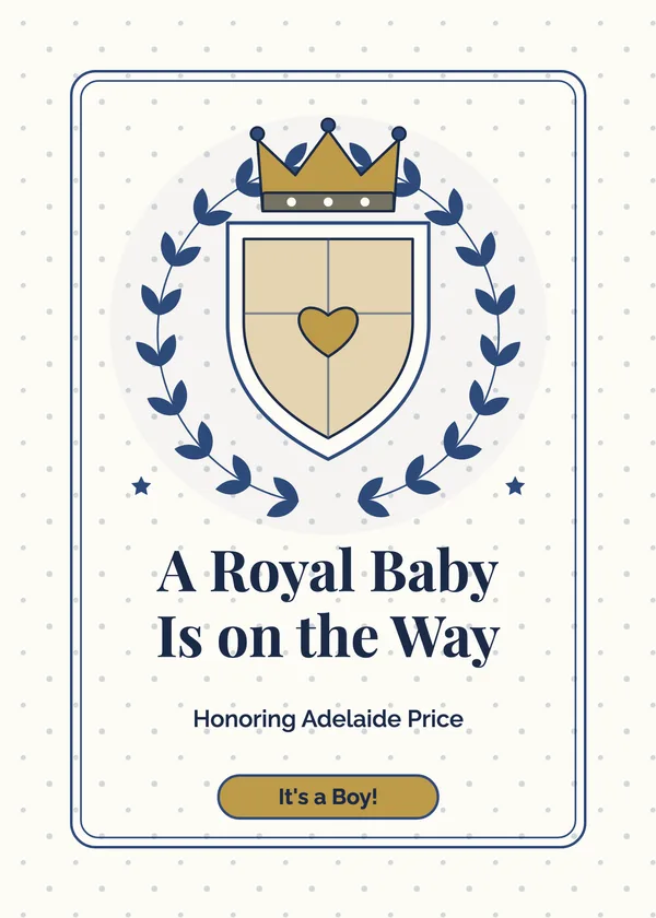 Royal Crest — Little Prince & Princess baby shower invitation