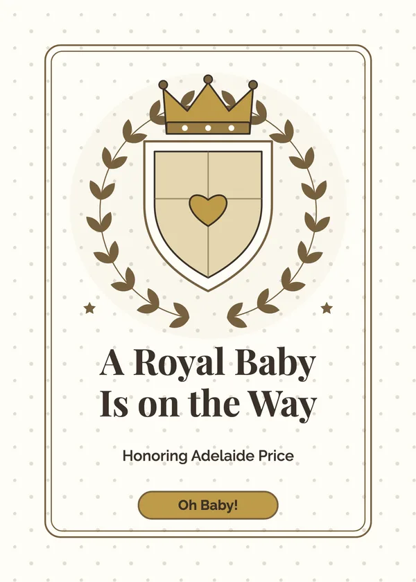Royal Crest — Little Prince & Princess baby shower invitation