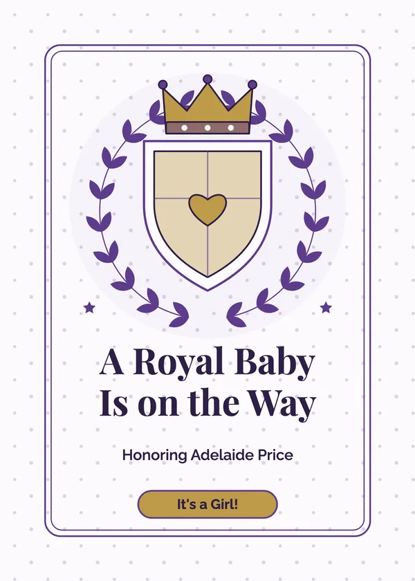 Royal Crest — Little Prince & Princess baby shower invitation