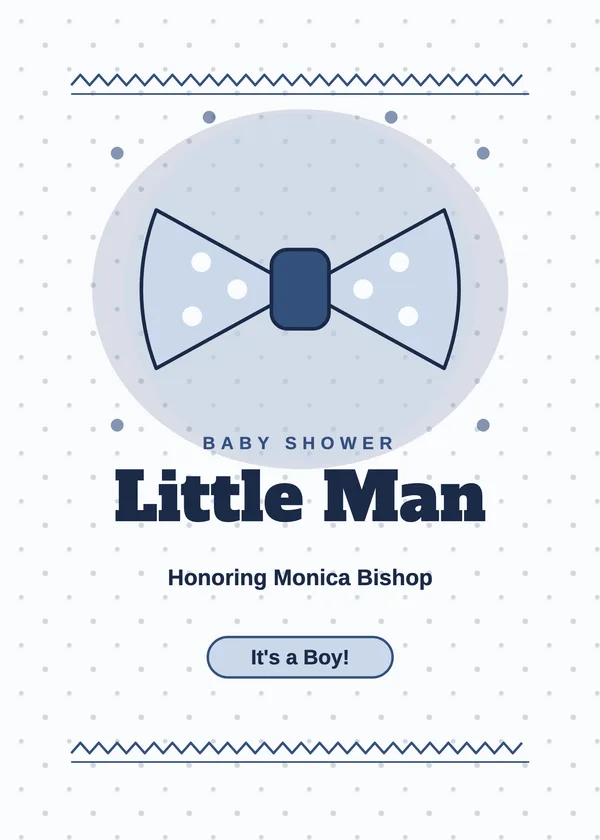 Bow Tie — Little Man baby shower invitation