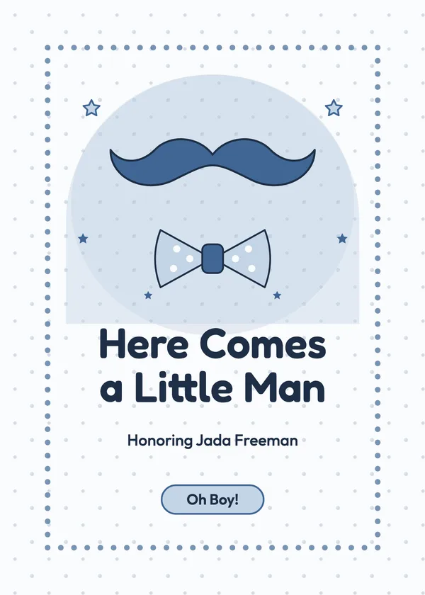 Mustache Bash — Little Man baby shower invitation