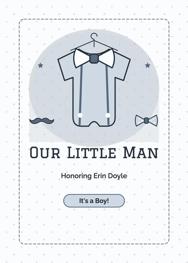 Suspenders — Little Man baby shower invitation