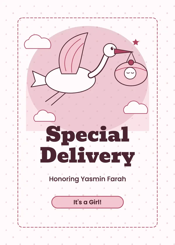 Stork Delivery — Special Delivery baby shower invitation