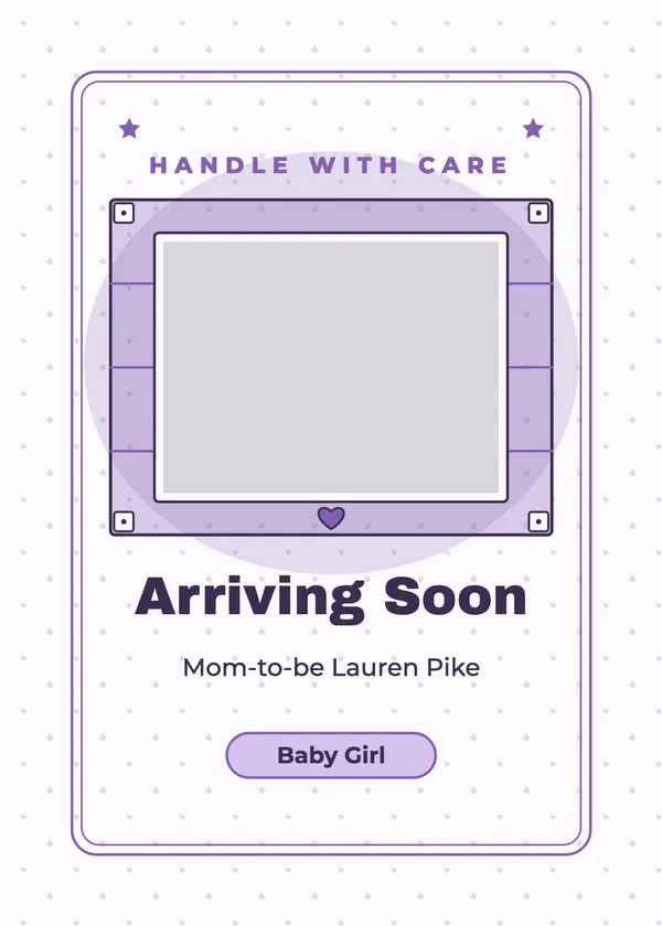 Delivery Crate — Special Delivery baby shower invitation with a photo window
