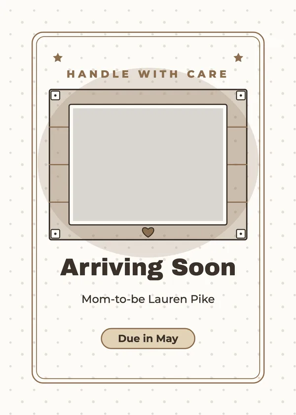 Delivery Crate — Special Delivery baby shower invitation with a photo window