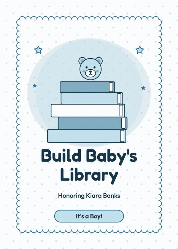 Book Stack — Storybook & Bring a Book baby shower invitation
