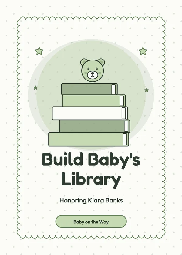 Book Stack — Storybook & Bring a Book baby shower invitation