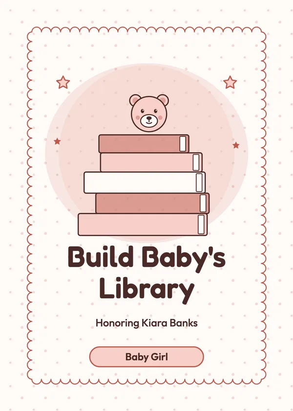 Book Stack — Storybook & Bring a Book baby shower invitation
